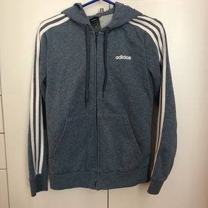 Adidas zipper hoodie, size: M, color: light blue/white.